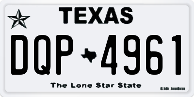 TX license plate DQP4961