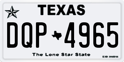 TX license plate DQP4965