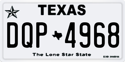 TX license plate DQP4968