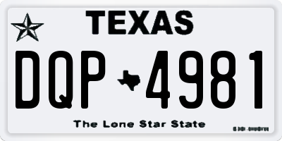 TX license plate DQP4981