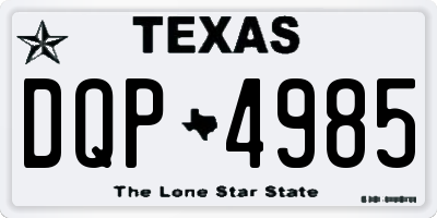 TX license plate DQP4985