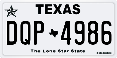 TX license plate DQP4986