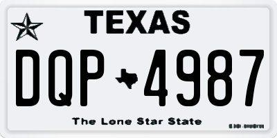 TX license plate DQP4987