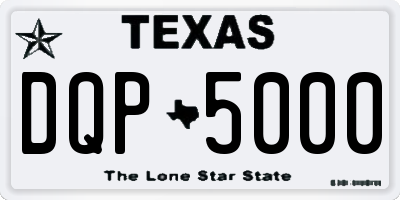 TX license plate DQP5000