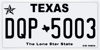 TX license plate DQP5003