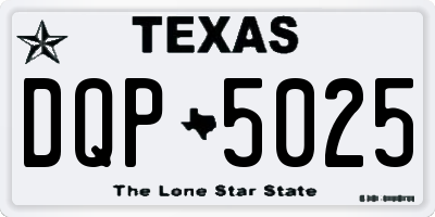 TX license plate DQP5025