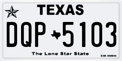TX license plate DQP5103