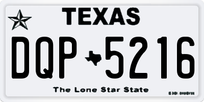 TX license plate DQP5216