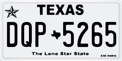 TX license plate DQP5265