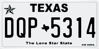 TX license plate DQP5314