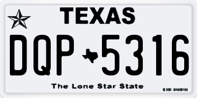 TX license plate DQP5316