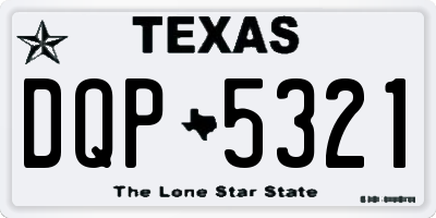 TX license plate DQP5321