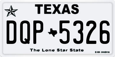 TX license plate DQP5326