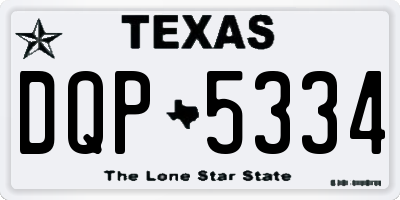 TX license plate DQP5334