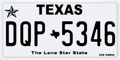 TX license plate DQP5346