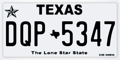 TX license plate DQP5347