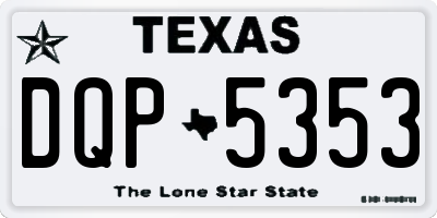 TX license plate DQP5353