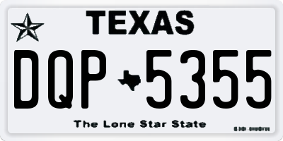 TX license plate DQP5355