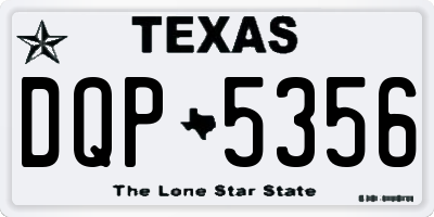 TX license plate DQP5356