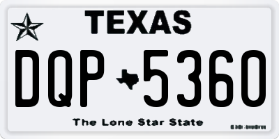 TX license plate DQP5360