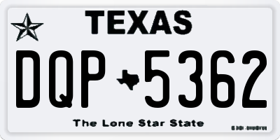 TX license plate DQP5362