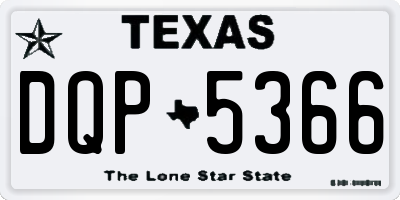 TX license plate DQP5366