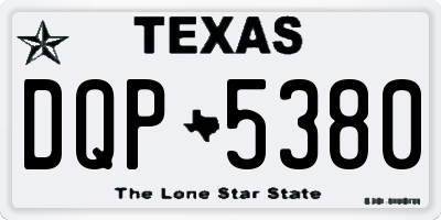 TX license plate DQP5380