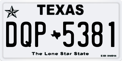 TX license plate DQP5381