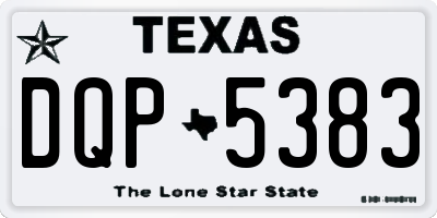 TX license plate DQP5383