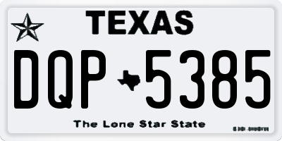 TX license plate DQP5385