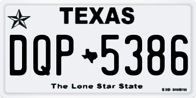 TX license plate DQP5386