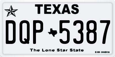 TX license plate DQP5387