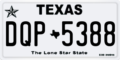 TX license plate DQP5388