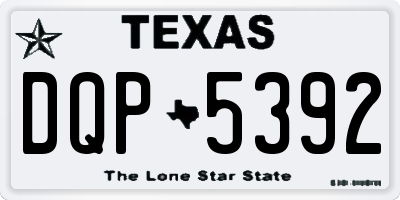 TX license plate DQP5392