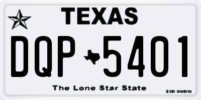 TX license plate DQP5401