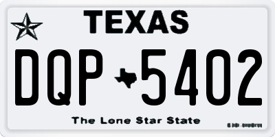 TX license plate DQP5402