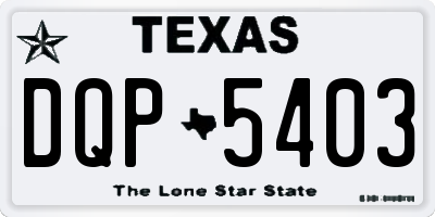 TX license plate DQP5403