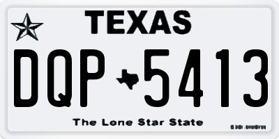 TX license plate DQP5413
