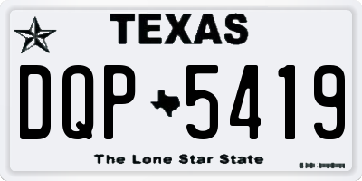 TX license plate DQP5419