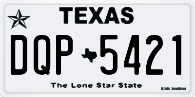 TX license plate DQP5421