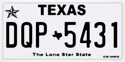 TX license plate DQP5431