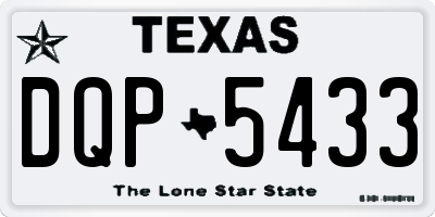 TX license plate DQP5433