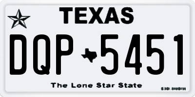 TX license plate DQP5451