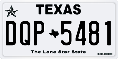 TX license plate DQP5481