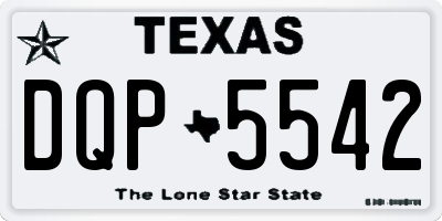 TX license plate DQP5542