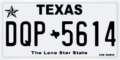 TX license plate DQP5614