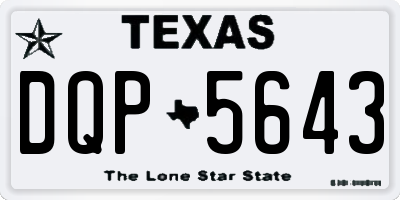 TX license plate DQP5643