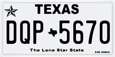 TX license plate DQP5670