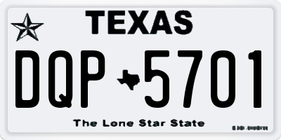 TX license plate DQP5701