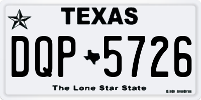 TX license plate DQP5726